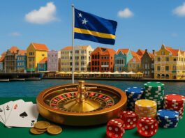 Casino elementen voor een achtergrond van eiland Curaçao