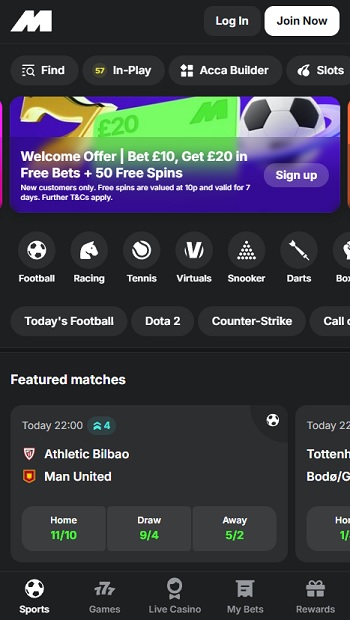 Midnite Sports - non UK betting site