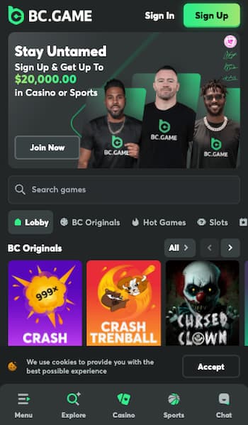BC.Game $10 minimum deposit casino 
