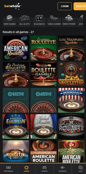 Betwhale roulette app