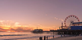 Santa Monica Pier at sunset