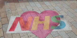 NHS Graffiti on Pavement