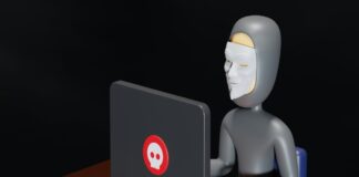an animated computer hacker using a computer