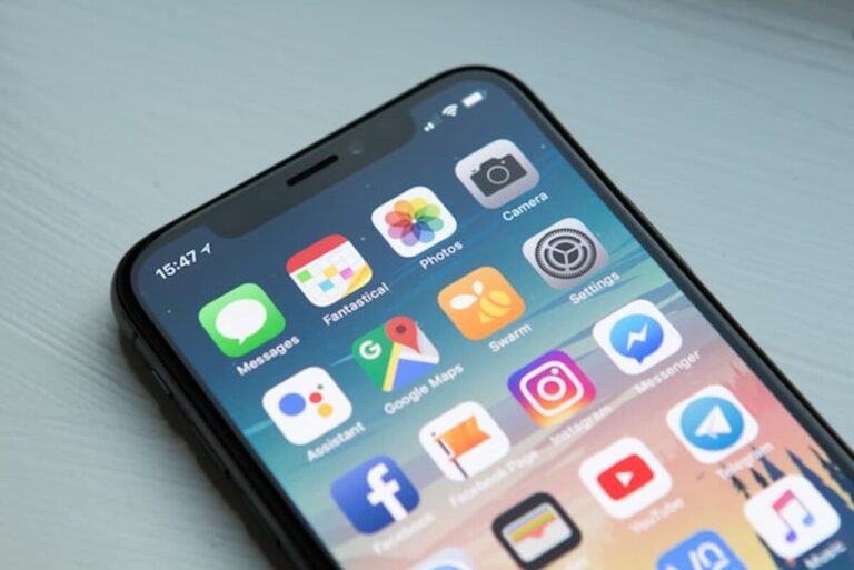 Mobile Phone Screen with App.